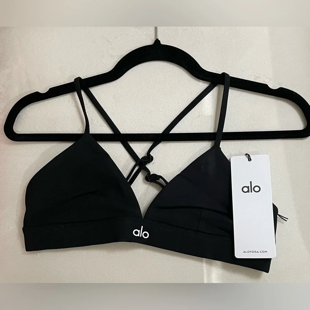NWT Alo Splendor Bra in Black Adjustable Straps Size M